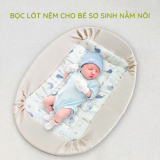 Bọc Lót Nôi Tre, Nệm Lót Nôi Tre Oval Cho Bé Sơ Sinh Ngủ Võng Chất Liệu Thoáng Mát An Toàn
