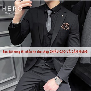  Vest Nam Hàn Quốc 2 Cúc Màu Đen Bộ Vest Nam 2 Cúc Màu Đen Bộ Suit Nam 2 Cúc Màu Đen 
