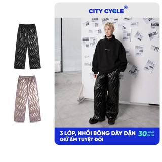 Quần dài phao ống rộng suông unisex dày dặn Local Brand Chính Hãng City Cycle quần dài phao Warm Up
