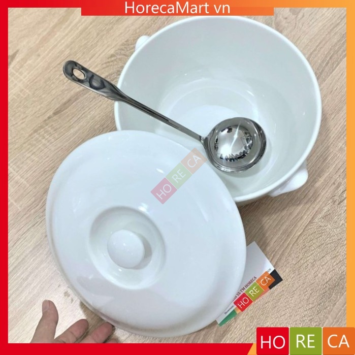 Thố sứ MINH LONG - 22cm (có nắp)