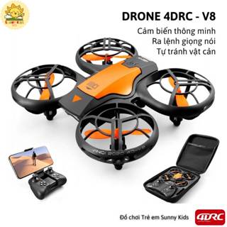 Drone Đồ Chơi Điều Khiển Từ Xa 4D-V8, Tự Tránh Chướng Ngại Vật, Điều Khiển Bằng Giọng Nói, Vỏ Bảo Vệ 360 độ - Sunny Kids