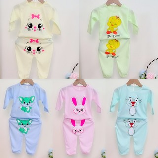 Set 5 bộ cotton 2 chiều cho bé từ 3-12kg
