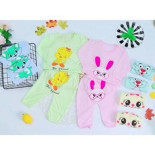 Set 5 bộ cotton 2 chiều cho bé từ 3-12kg