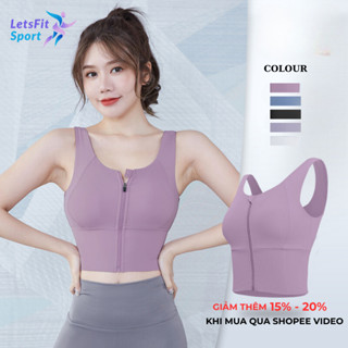 Áo Tập Gym Yoga Nữ Có Mút Ngực Chống Xệ LETSFIT SPORT L01AB2 Áo Bra Tập Gym Yoga Tay Ngắn Co Dãn