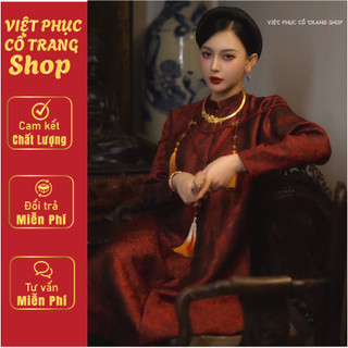  Áo ngũ thân tay chẽn nữ may 2 lớp chất liệu vải gấm kim tuyến cao cấp bền đẹp | Việt Phục Cổ Trang Shop 