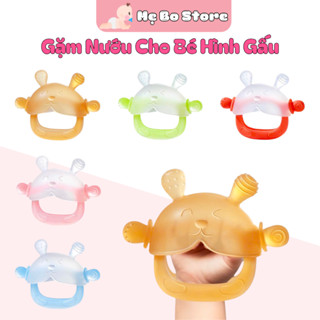 Gặm Nướu Cho Bé Hình Gấu, Gặm Nướu Cầm Tay Silicon Siêu Mềm Không Chứa BPA An Toàn Cho Bé