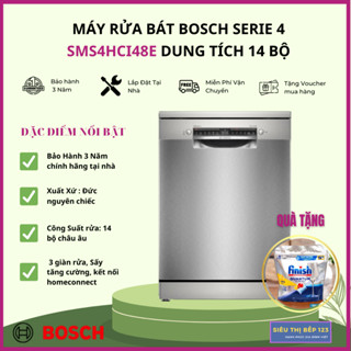 Máy Rửa Chén Bát 14 Bộ Bosch SMS4HCI48E Series 4, Home Connect, Nhập Khẩu đức nguyên chiếc