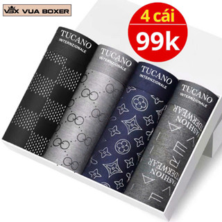 Sét 4 quần sịp nam boxer nam sịp đùi vải thun cotton co dãn thấm hút quần xì kháng khuẩn NANJIREN - Vua Boxer