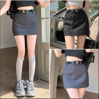 Chân Váy  Dáng Ngắn BIGSIZE, hai màu cơ bản đen và ghi có tặng kèm dây lưng  M27 - PQM STORE