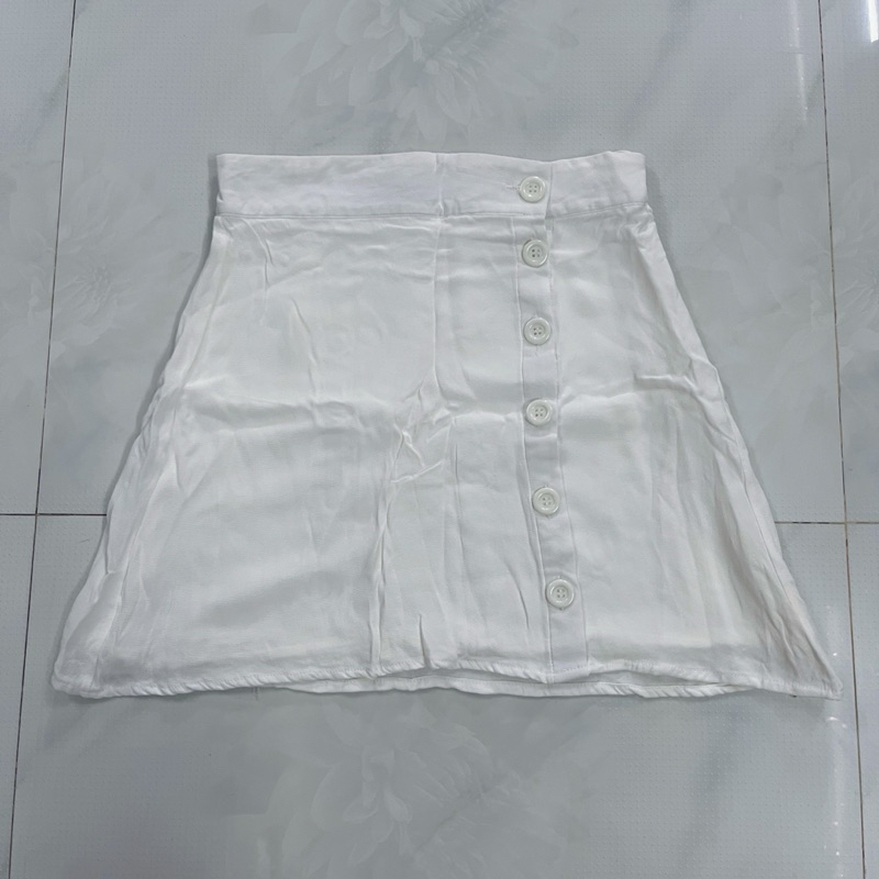 [YOONA F&C] Chân Váy Midi Nữ Yoona FandC Đính Nút Voan Tầng Hai Lớp