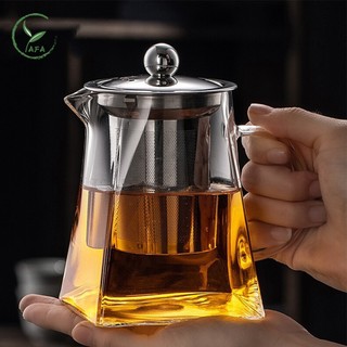 Ấm trà thủy tinh chịu nhiệt 550ml 750ml 950ml Bình pha trà có lõi lọc InoxBình trà thủy tinh có thể đun nóng trực tiếp 