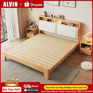 ALVIN Giường Pallet Gỗ Thông Mới Giường Ngủ Đẹp Chất Lượng gỗ thật 100% 1m8/1m5/1m2