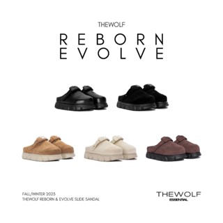 Dép Bánh Mì Tăng Chiều Cao Nam Nữ THEWOLF R&E MULE SANDAL - Đen bóng, Đen suede, Nâu bò suede, Be, Nâu suede