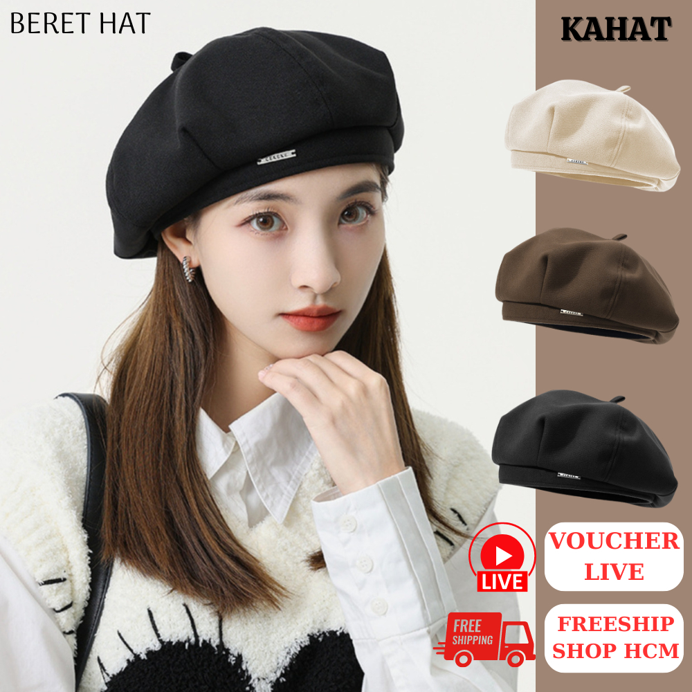 Mũ Nồi Vải Dạ KAHAT, Mũ Beret Nữ Thời Trang Hàn Quốc Cho Mùa Thu Đông Giúp Khuôn Mặt Nhỏ Gọn | BigBuy360 - bigbuy360.vn