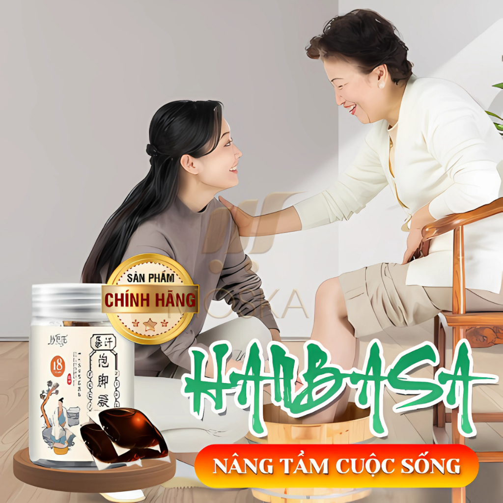 Viên Ngâm Chân 18 Vị Thảo Mộc HANBASA - Thải Độc Giảm Đau Nhức, Tê Chân Giảm Giảm Cân Giúp Ngủ Ngon Sâu Giấc| Moska Shop