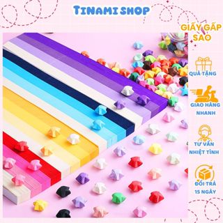 Giấy gấp sao 540 tờ bộ giấy xếp ngôi sao origami nhiều màu sáng tạo làm đồ thủ công handmade