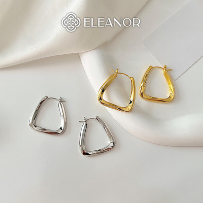 Bông tai nữ chuôi bạc 925 Eleanor Accessories hình thang phụ kiện trang sức khuyên tai basic 9296