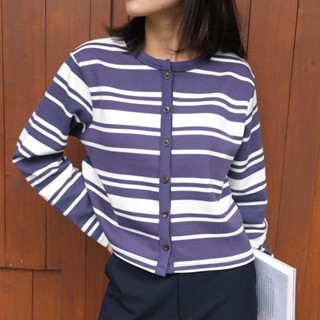 Áo Thun Cardigan Sọc Xanh Navy Delice