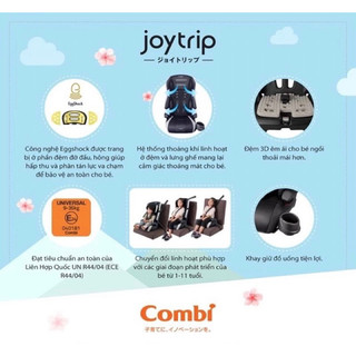 [Mã MKBC13 giảm 80k đơn 1 triệu] (Bảo hành 1 năm)Ghế ngồi ô tô Combi Joytrip Plus