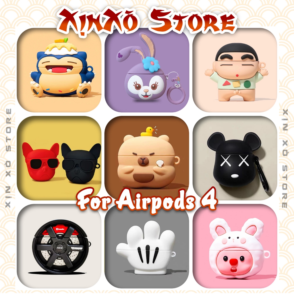(Có Airpod 4) Vỏ Ốp Airpod Case Airpods 2 3 4 Pro Pro 2 nhiều mẫu Cute kèm móc bảo vệ - XỊN XÒ Store