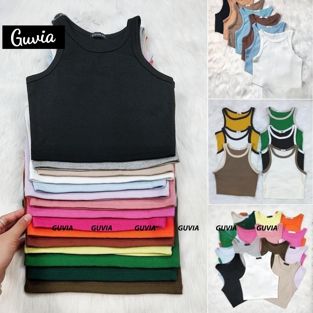 Áo Croptop Ba Lỗ Nữ NGƯỢC Trơn Ôm Body Chất Tốt, Áo CRT Kiểu nữ ôm thun gân mềm mát GUVIA CR1 | BigBuy360 - bigbuy360.vn