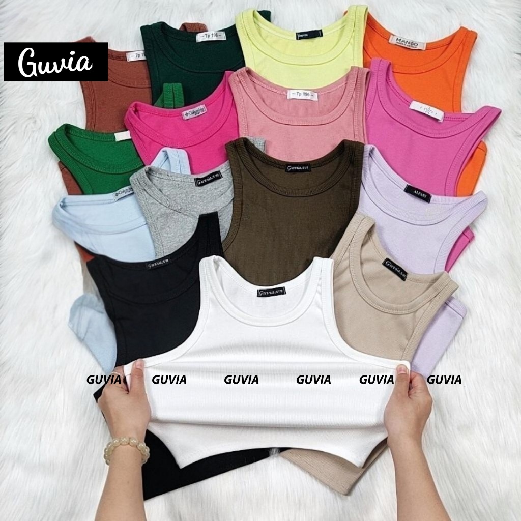 Áo Croptop Ba Lỗ Nữ NGƯỢC Trơn Ôm Body Chất Tốt, Áo CRT Kiểu nữ ôm thun gân mềm mát GUVIA CR1 | BigBuy360 - bigbuy360.vn