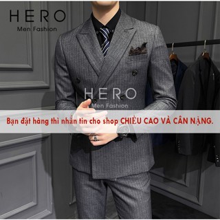 Bộ Vest Nam Cao Cấp  6 Cúc Kẻ Sọc, Kẻ Caro, Suit Nam Cao Cấp Hàn Quốc Vải Sịn, Fom Ôm Đẹp