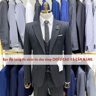 Bộ Vest Comple Nam Cao Cấp 2 Cúc Kẻ Sọc. Suit Nam Hàn Quốc 2 Khuy Đẹp