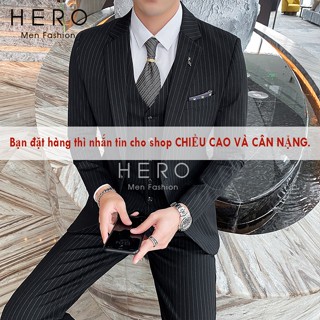 Vest Nam Hàn Quốc Kẻ Sọc, Bộ Suit Nam Chất Vải Sịn, Fom Ôm Đẹp, Sang Trọng, Lịch Lãm
