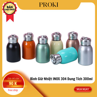 Bình Giữ Nhiệt Đựng Cafe INOX 304 Proki Dung Tích 300ml Bình Giữ Nhiệt Cà Phê Có Quai Xách