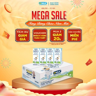 Sữa tiệt trùng VPMilk Grow+ hộp 180ml (thùng 48 hộp)