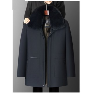 Áo khoác nam trung niên, áo phao cổ lông ấm áp dày dặn tặng bố, tặng ông ms709