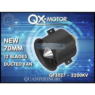  Động cơ QX Ducted Fan 6S 70mm EDF 2.7kg Pull Force 12 Blades QF3027 2200KV CCW Brushless Motor 