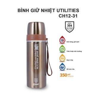 Bình giữ nhiệt COMET 350ml inox 304 cao cấp giữ nhiệt 6 - 8 tiếng - CH12-31