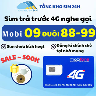 Sim Mobifone 4G TRẢ TRƯỚC, Đầu 09 đuôi 88 - 99, Số Đẹp, Phong Thủy, Dễ Nhớ [ĐKCC+ ESIM tại MOBIFONE]