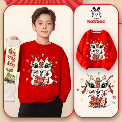 Áo dài tay bé trai BOBDOG, sweater bé trai chất cotton da cá ấm áp in hình kỳ lân dễ thương cho bé