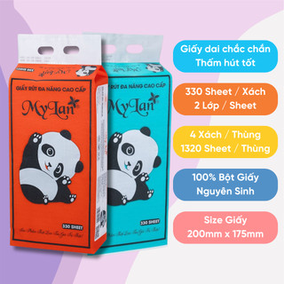 Khăn Giấy Treo Tường Rút Đáy Đa Năng Mylan 330 tờ x 2 Lớp Siêu Dai Thấm Hút Tốt [TẶNG KÈM MÓC TREO]