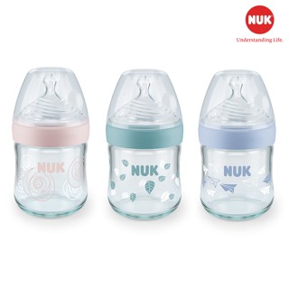 Michibaby- Bình Sữa Thủy Tinh NUK Cao Cấp Nhập Khẩu Đức Anti Colic 120ml, 240ml Kèm Núm Size M