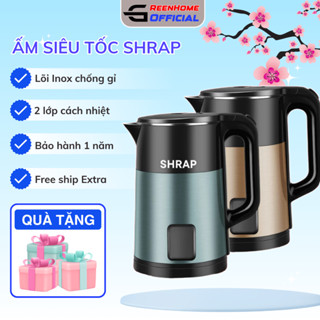 Ấm Siêu Tốc SHRAP chính hãng dung tích 3L, công suất 1800W, 2 lớp cách nhiệt BH 12 tháng
