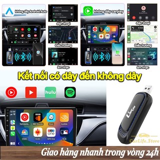 【Giao hàng nhanh】USB Carplay Không dây Android box ô tô CarPlay & Android Auto tự động 2 trong 1