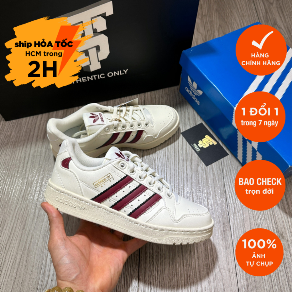 [CHÍNH HÃNG] Giày thể thao ADIDAS NY 90 STRIPES COLLEGIATE BURGUNDY H04429 Full Box Tag Auth