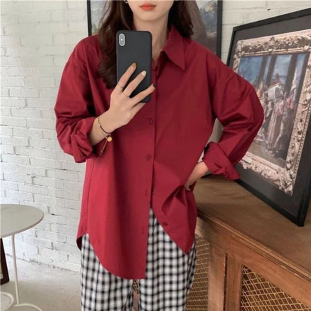 Áo Sơ Mi Nam Tay Dài Trơn Mina Fashion Nhiều Màu Form Rộng Unisex Vải Lụa Cao Cấp Phong Cách Công Sở Hàn Quốc 1006 | BigBuy360 - bigbuy360.vn