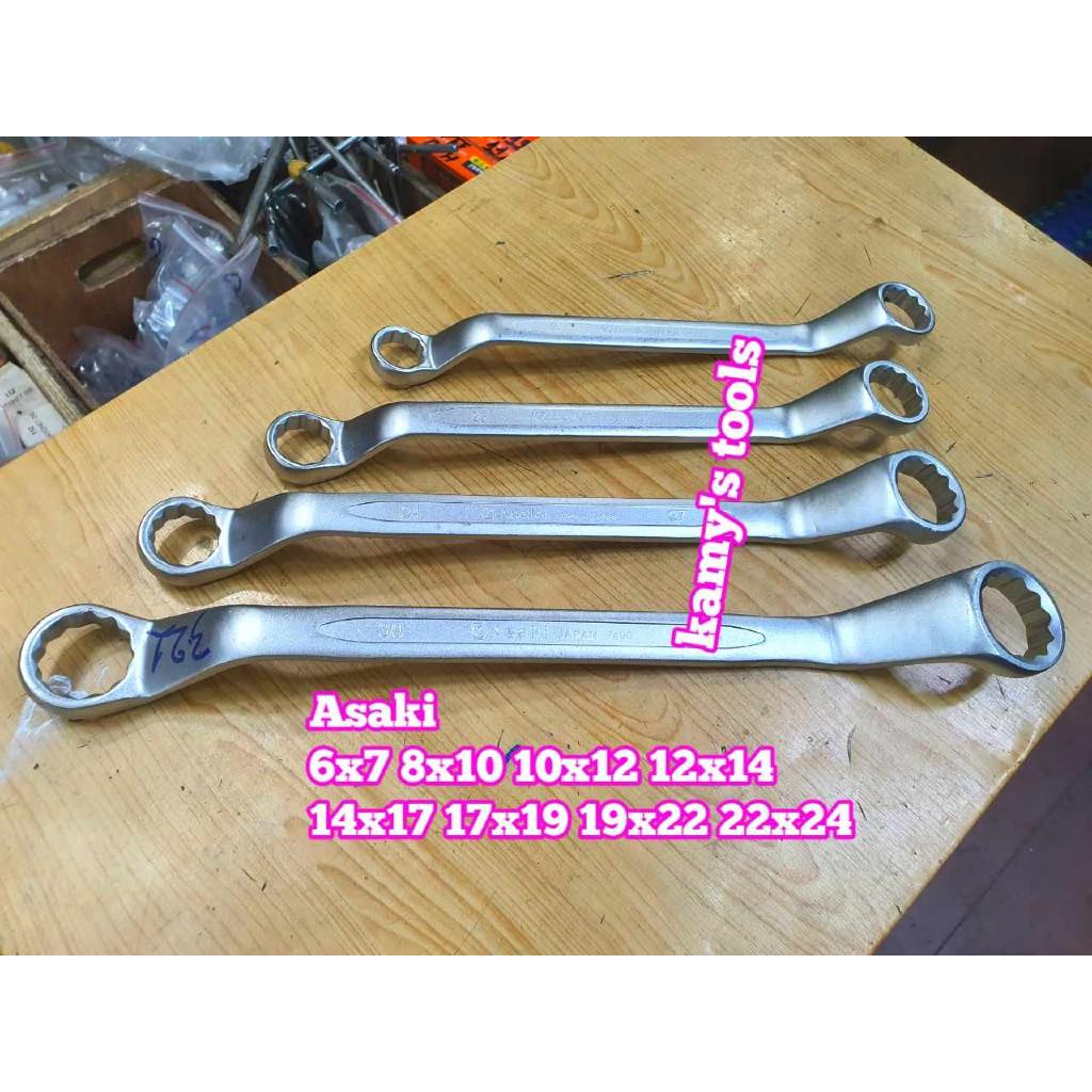 Cờ lê 2 đầu vòng Asaki 6x7 8x10 10x12 12x14 14x17 17x19 19x22 22x24 hai đầu vòng