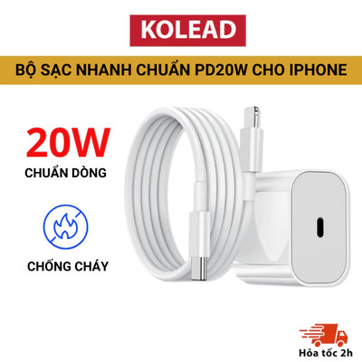 Bộ sạc nhanh KOLEAD C15 chuẩn dòng cho Iphone, sạc nhanh không nóng máy, tự động ngắt khi sạc đầy đầy, an toàn sử dungj