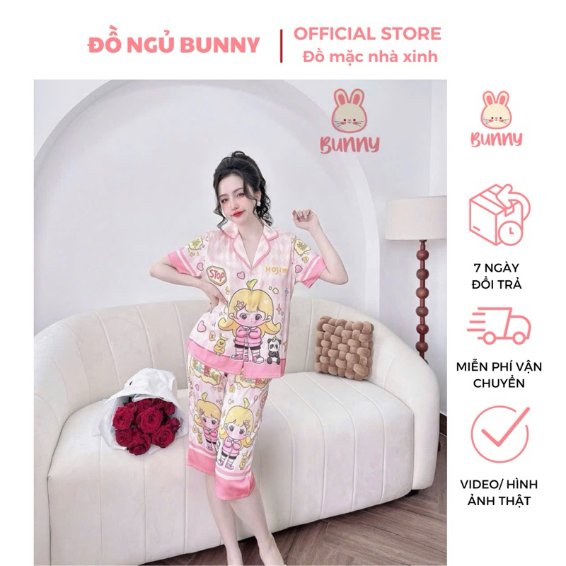 Đồ Mặc Nhà _Bộ Ngủ _Pizama Lửng _ F139 (M :40-58kg)