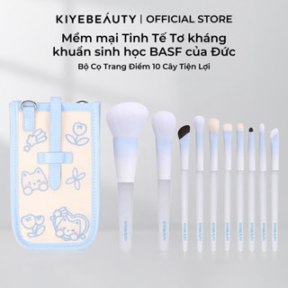 Bộ Cọ 10 Cây Trang Điểm Cá Nhân KIYEBEAUTY Lông Mềm Mại Bám Phấn Tiện Lợi Kèm Túi Đựng