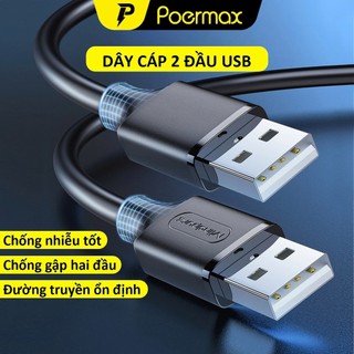 Dây cáp USB 2 đầu đực đường truyền nhanh ổn định, chống nhiễu tốt , bảo hành 12 tháng- Poermax