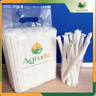  Phi 8 - Túi 250 ống hút giấy làm từ sợi mía Bao gói 