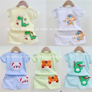 Set 5 bộ cotton 2 chiều cho bé từ 3-14kg