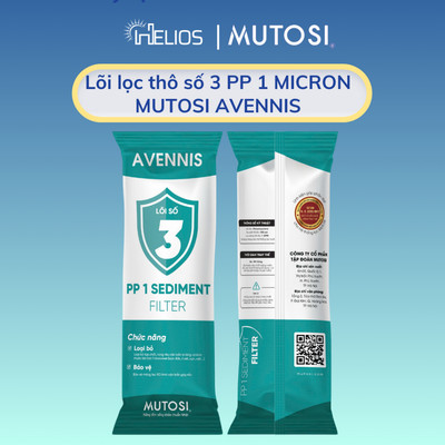 Lõi lọc thô số 3 PP 1 MICRON MUTOSI AVENNIS dành cho máy có cốc lọc thô 10 inch